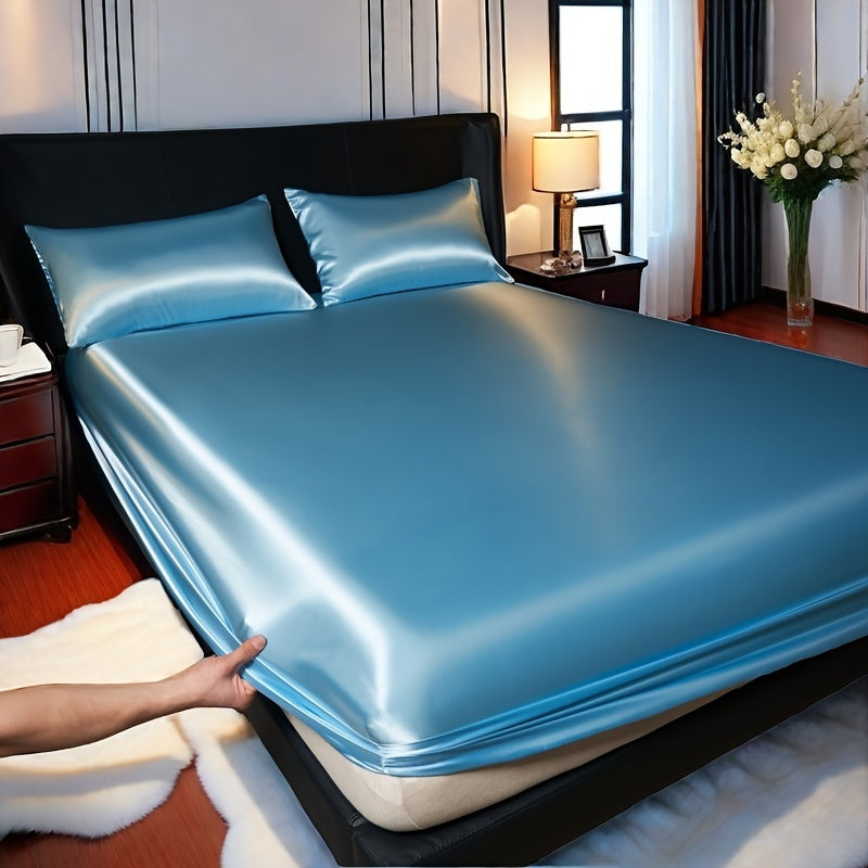 Набор простыней из сатина для кровати: двухспальная, полуторная, двуспальная, королевская, кинг — мягкая, комфортная, приятная для кожи и волос