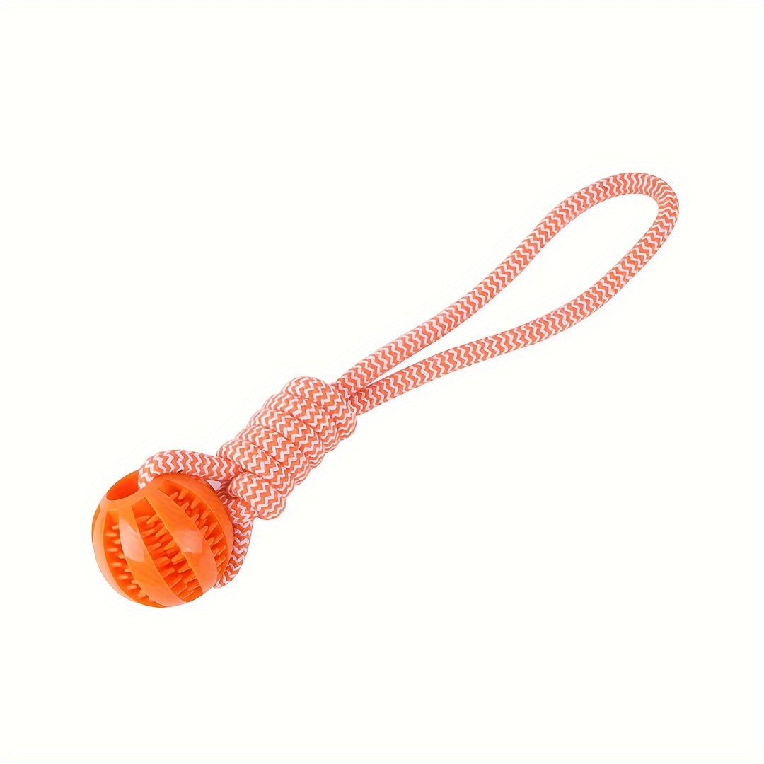Durable Dog Toy with Braided Rope Knot and Handle for Chew Training Tug and Fetch