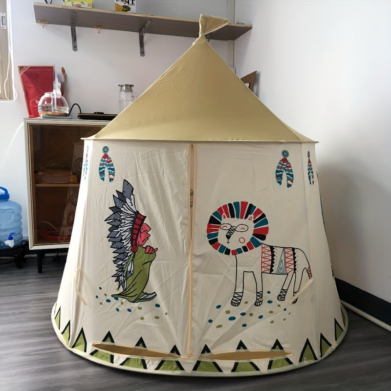 Foldable Kids Playhouse Indian Tent Style Princess Castle Indoor Toy for Children