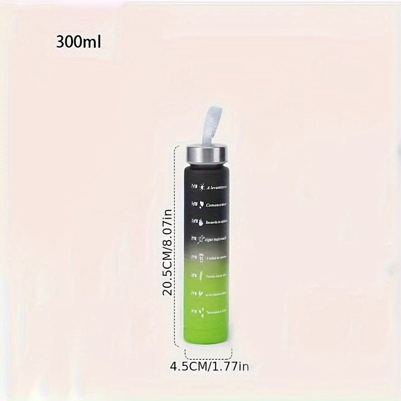 Gradient Color Water Bottle with Straw 800ml 300ml Waterproof Durable PC Red to Black