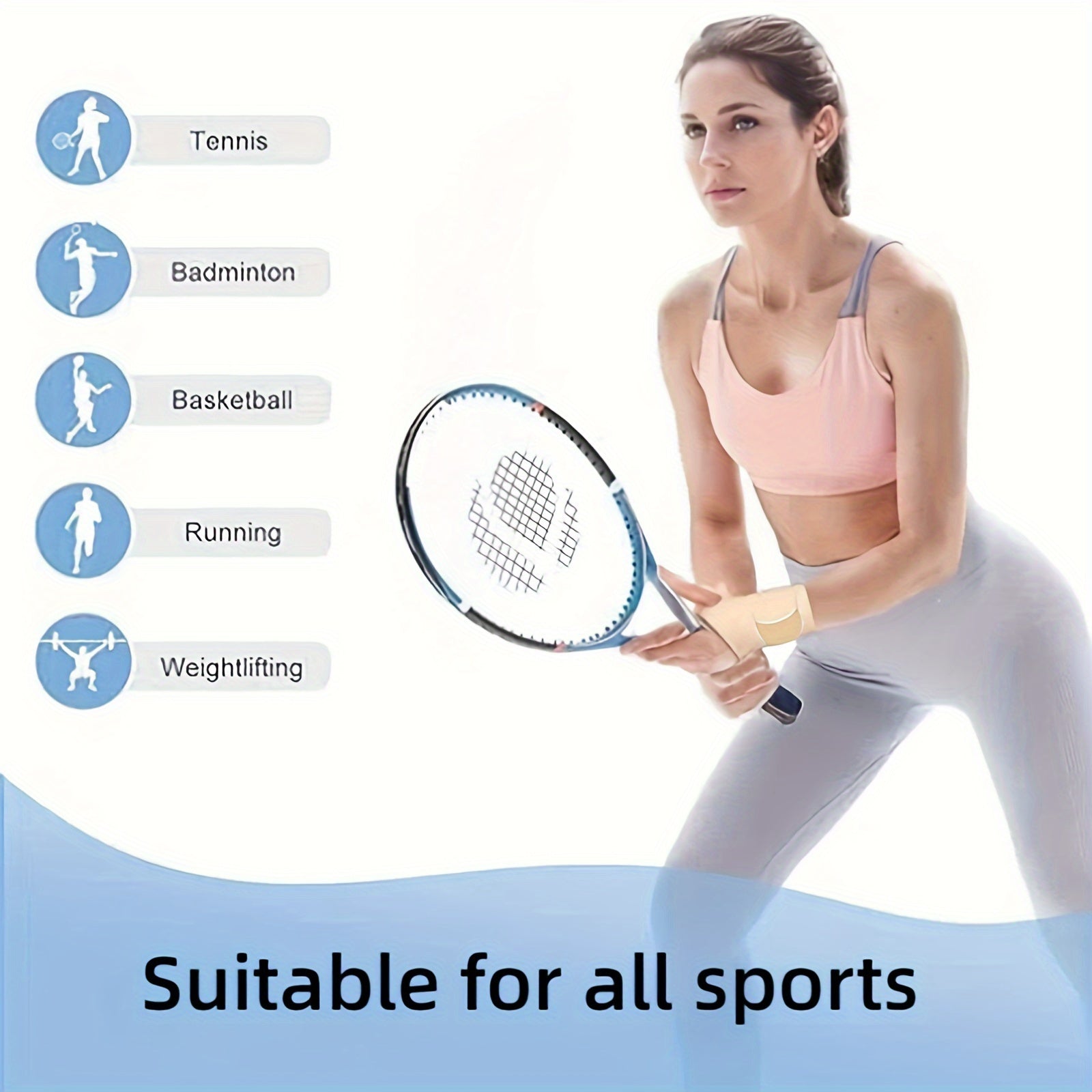 Unisex Polyester Elastic Wrist Support for Sports Fitness and Training