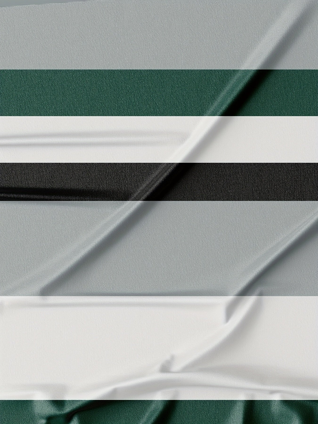 Camiseta de manga larga para hombre de poliéster a rayas, ajuste regular, para todas las estaciones, verde y blanca