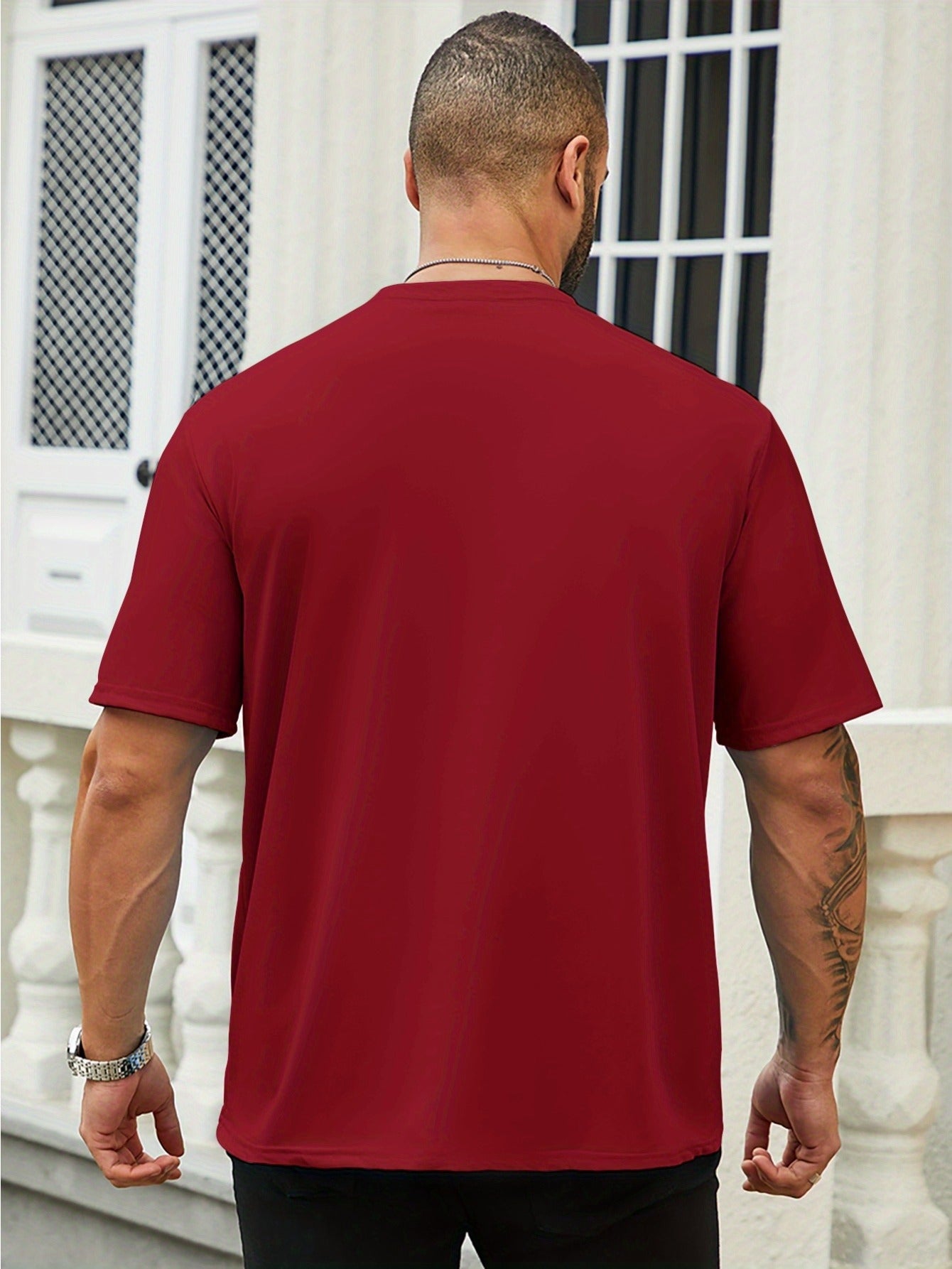 Men's Plus Size Geometric Print T-Shirt for Golf and Running Breathable Polyester