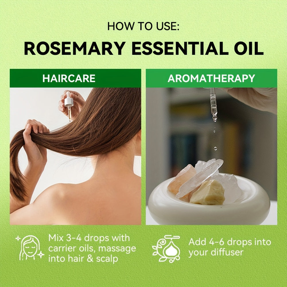 100ml Rosemary Essential Oil soch parvarishi va teri namlantirish uchun, kuchaytiruvchi, bosh terisi uchun