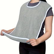 Adult Washable Reusable Bibs with Crumb Catcher for Elderly and Disabled
