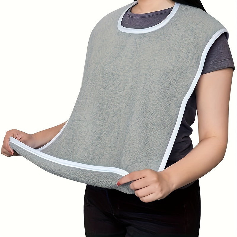 Adult Washable Reusable Bibs with Crumb Catcher for Elderly and Disabled