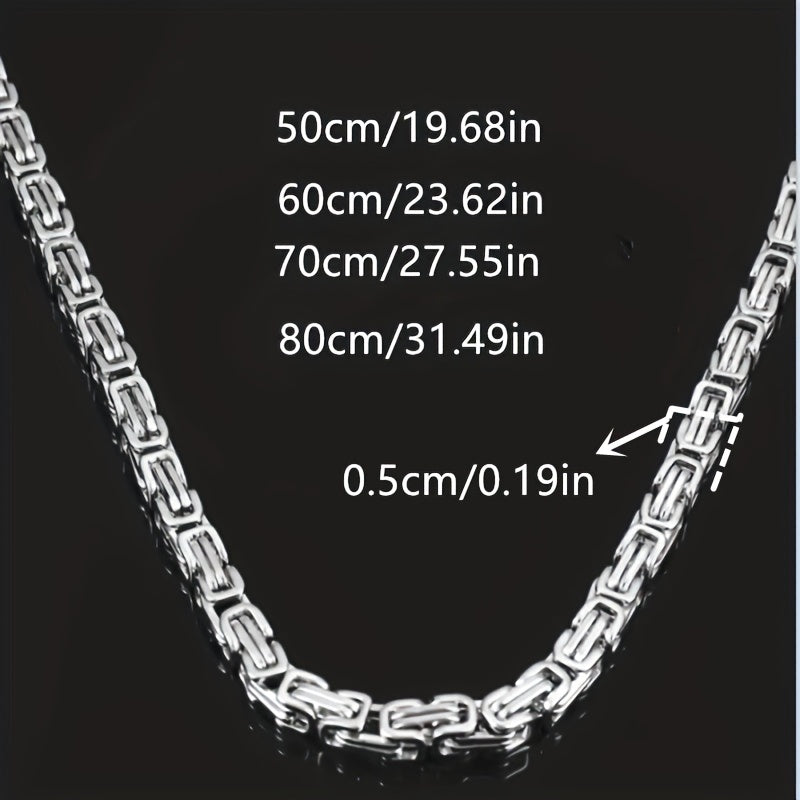 Stainless Steel Men's Necklace and Bracelet Set for Casual and Special Occasions