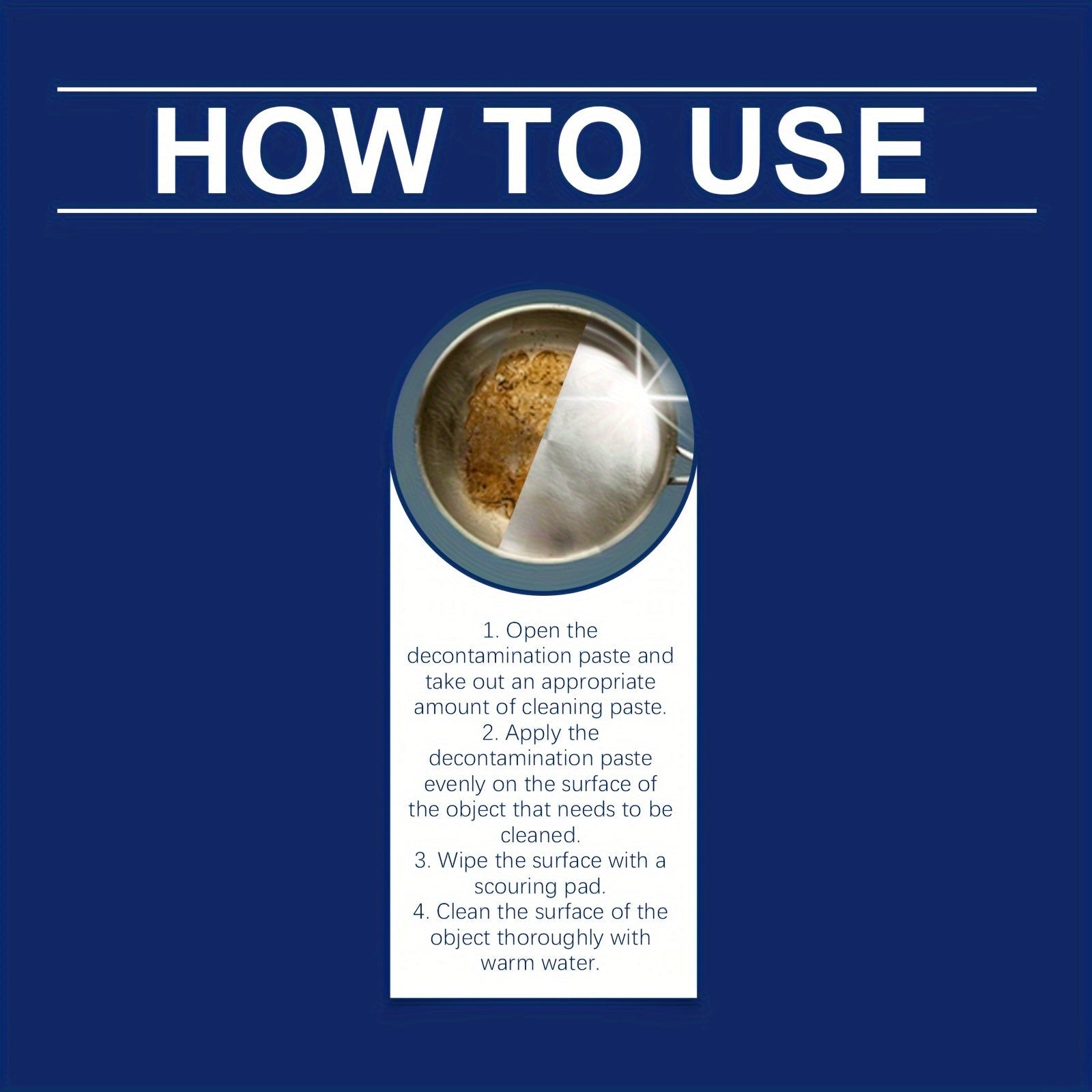 Stainless Steel Cleaner Paste with Sodium Bicarbonate for Pots Pans Rust Heavy Oil