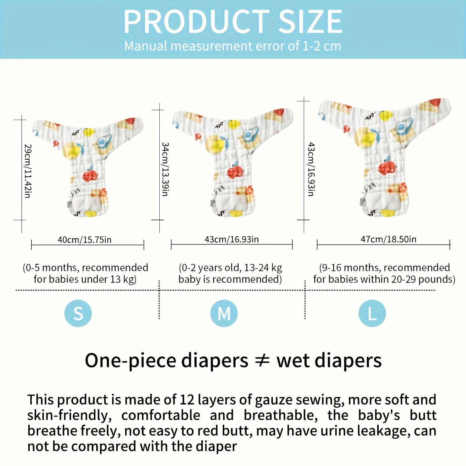 Reusable Cloth Training Diapers for Kids 0-6 Years with Cartoon Prints Set of 5