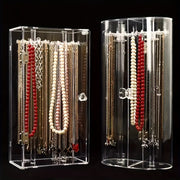 Transparent Dustproof Necklace Box for Jewelry Display and Organization