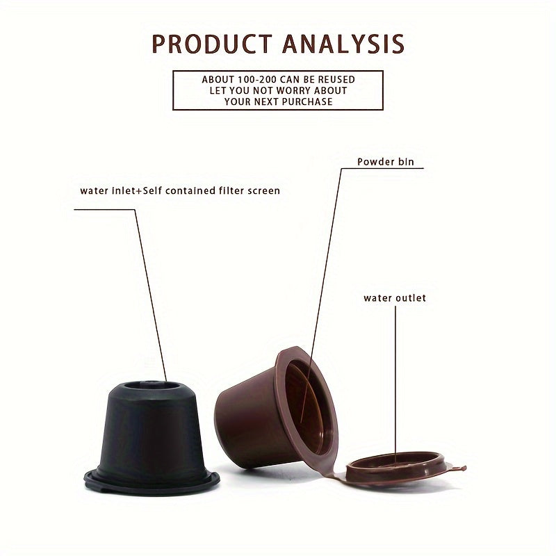 Three-Piece Reusable Coffee Capsule Shells for Nespresso with Filters