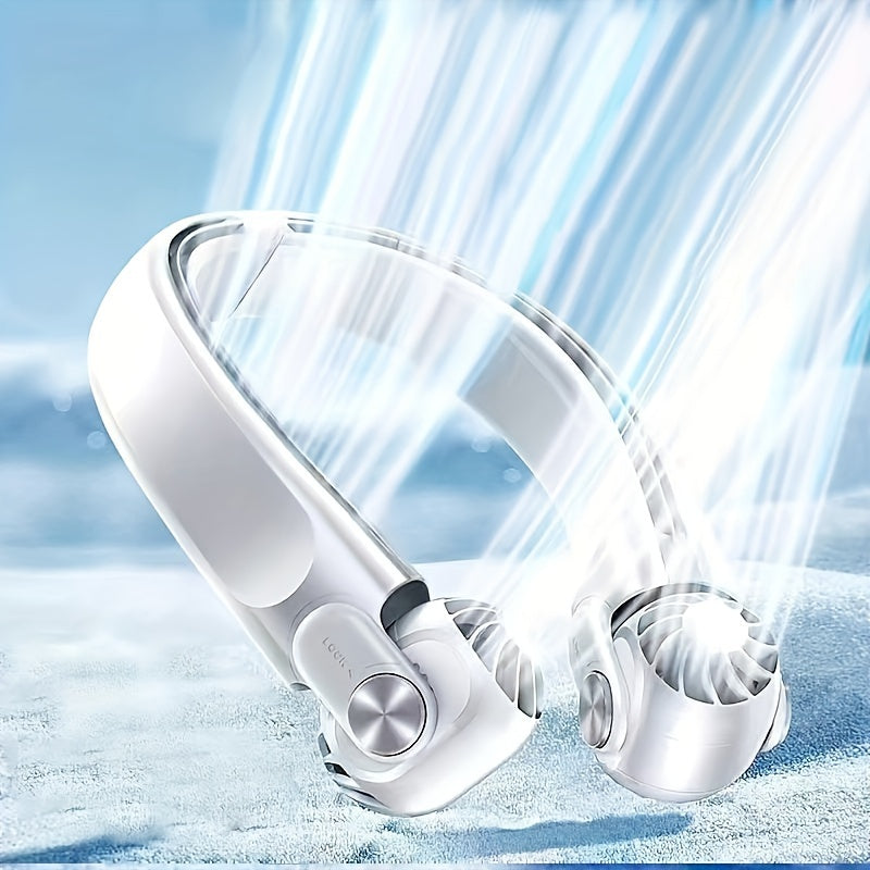 Portable Wearable Neck Fan with Adjustable Tilt Rotor, USB Charging, Silent Operation