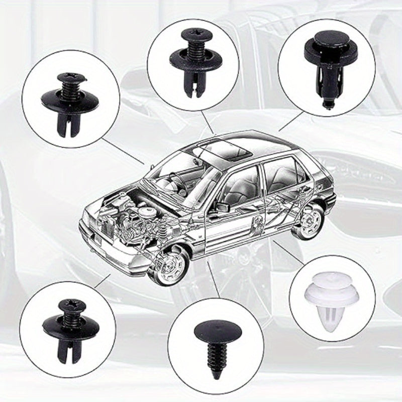 50 Pieces Universal Car Plastic Rivet Fasteners Push Retainer Clips for Auto Door Trim