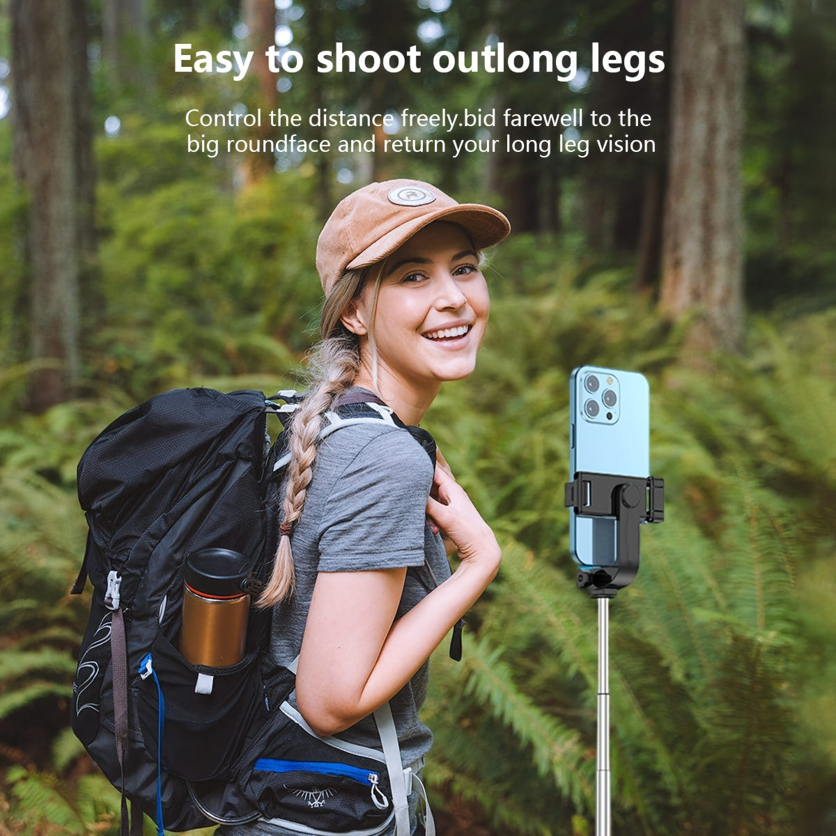 Wireless Selfie Stick Tripod with Remote Control Phone Holder for Live Streaming and Travel