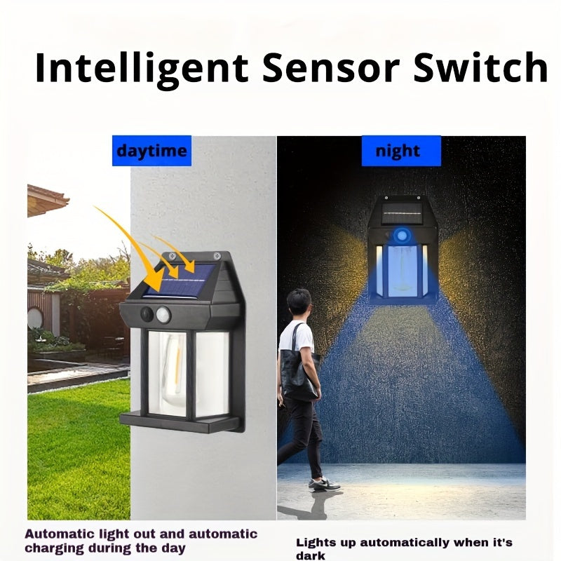 Luz de pared solar con sensor de movimiento y modos ajustables