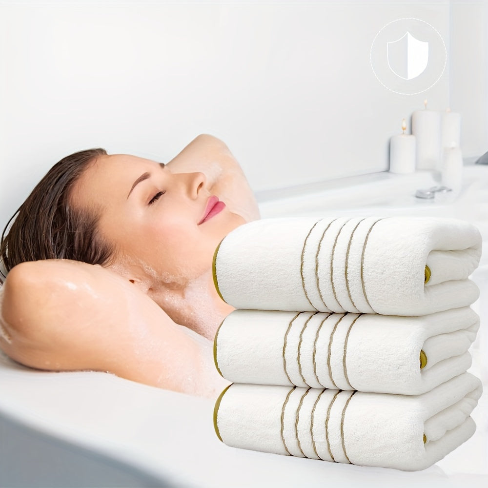 Microfiber Bath Towels 70x140cm Quick-Dry Super Absorbent Striped for Spa Yoga Fitness