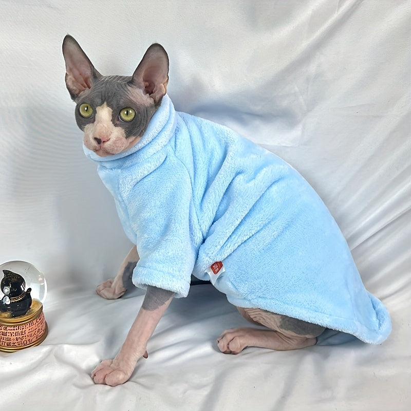 Soft Warm Sphynx Cat Turtleneck Pullover for Small and Extra Small Breeds