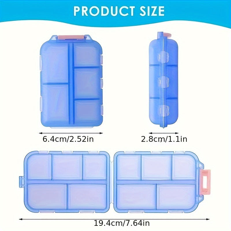 Portable Small Weekly Pill Organizer for Travel Medicine Box Compartments