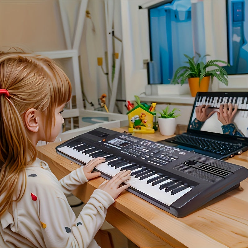 Kids Electronic Keyboard Piano for Children Ages 3-12 with Microphone Black Interactive Learning