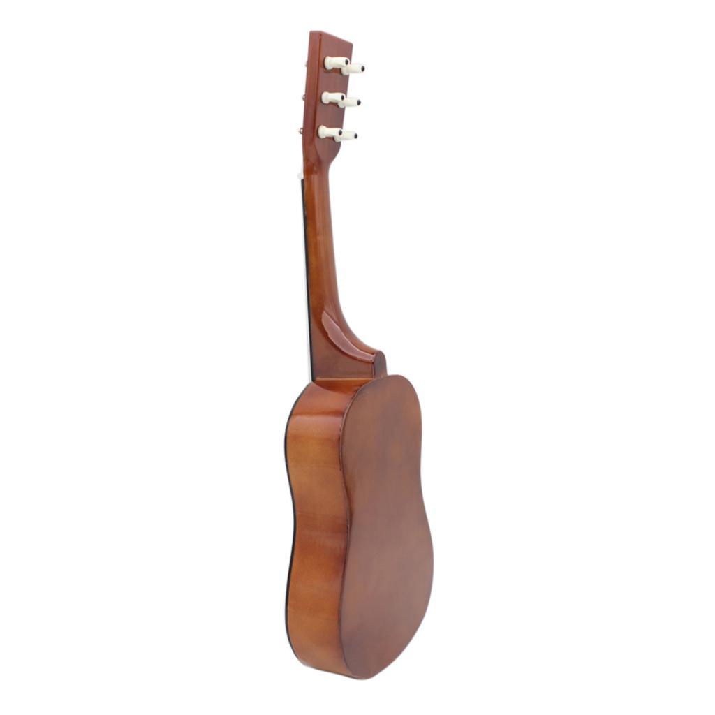 Mini Acoustic Guitar 23 Inch for Beginners Kids Coffee Brown
