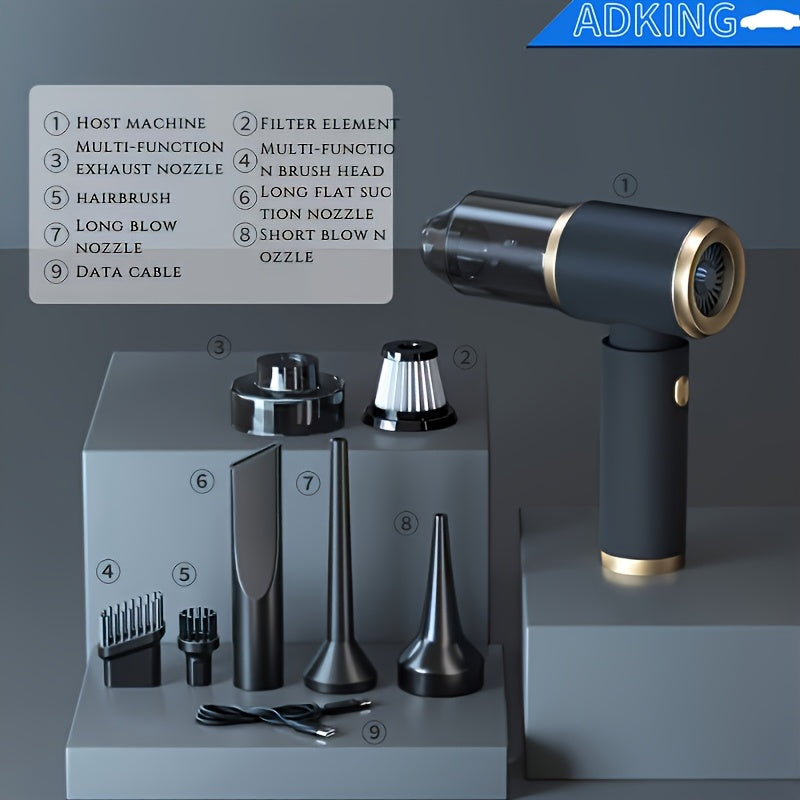 Беспроводной набор автомобильных пылесосов с мощностью всасывания 6000PA и 7 аксессуарами