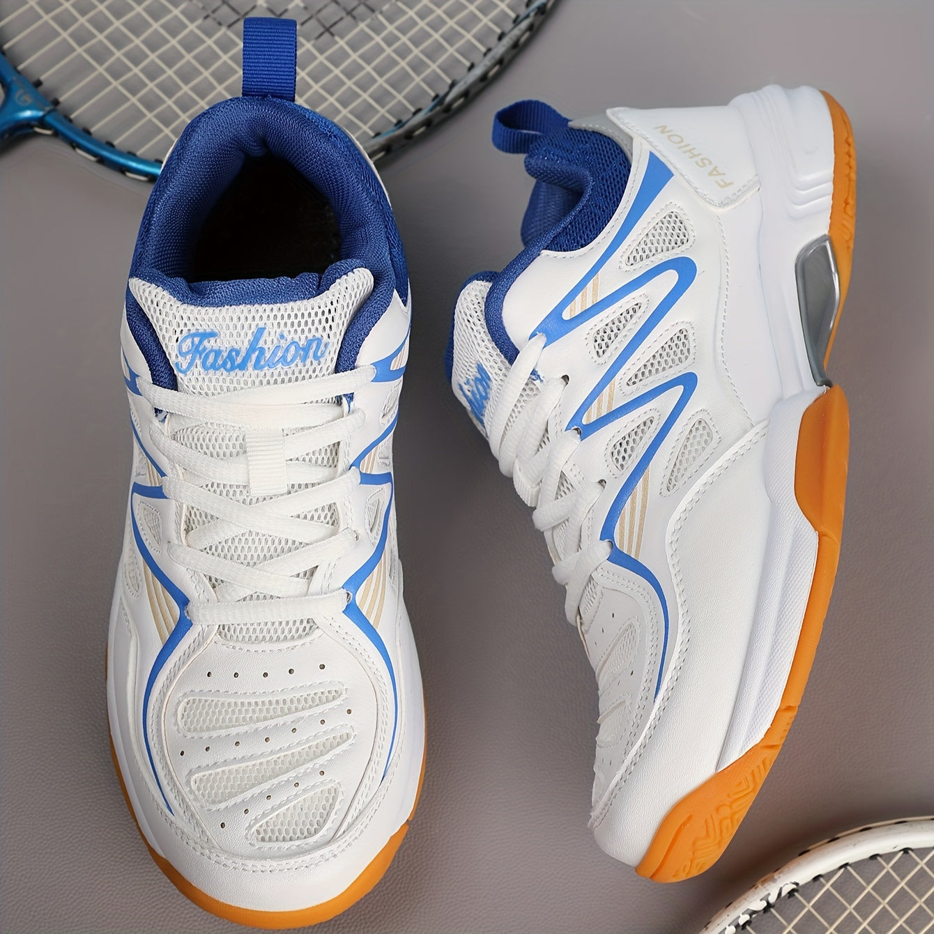 Zapatillas unisex transpirable antideslizantes duraderas para tenis y bádminton con parte superior de tela de fibra superfina