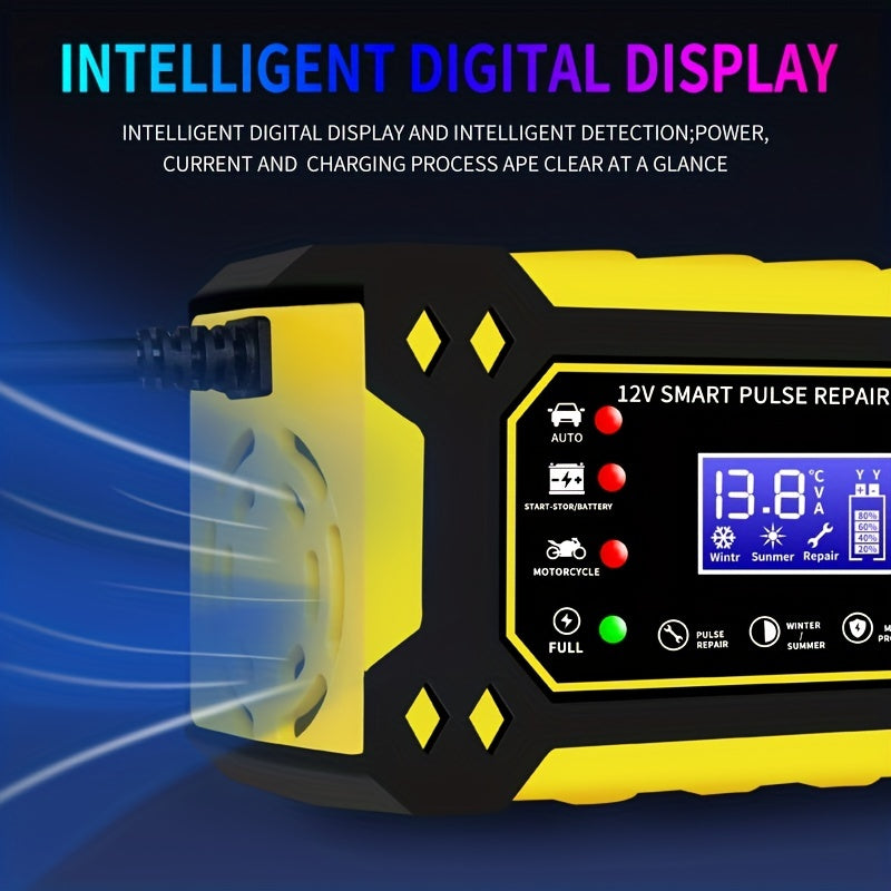 Smart Pulse Repair Charger for Cars Trucks Motorcycles Lawn Mowers 12A 50W