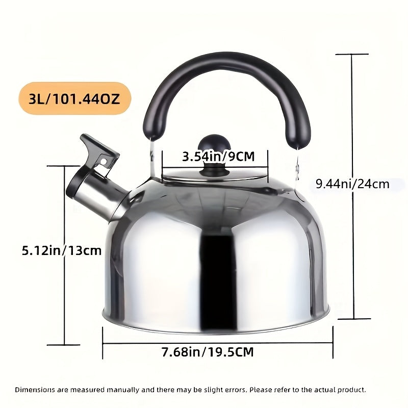 Нержавеющий чайник 3л с свистком для домашнего и коммерческого использования