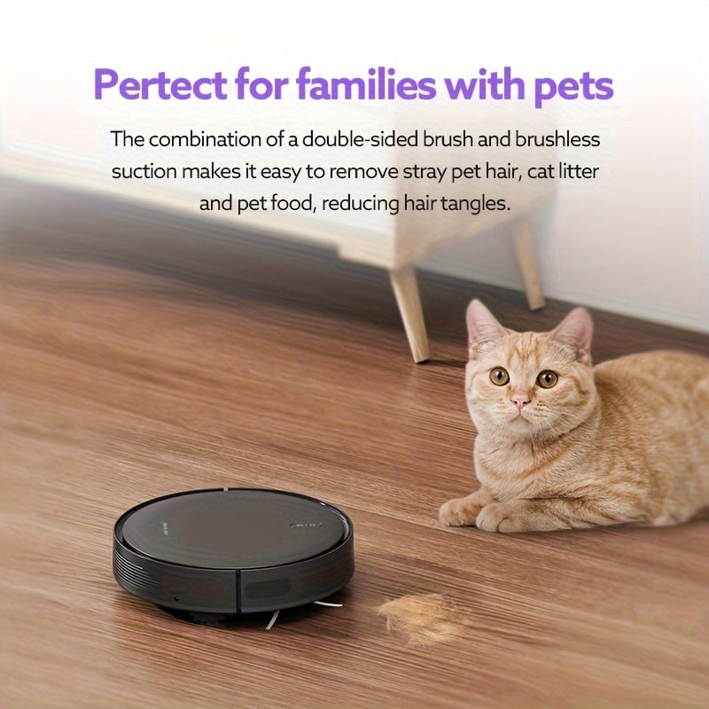 2-in-1 Robot Vacuum Cleaner Pet Hair Hard Floors Low Pile Carpets EU