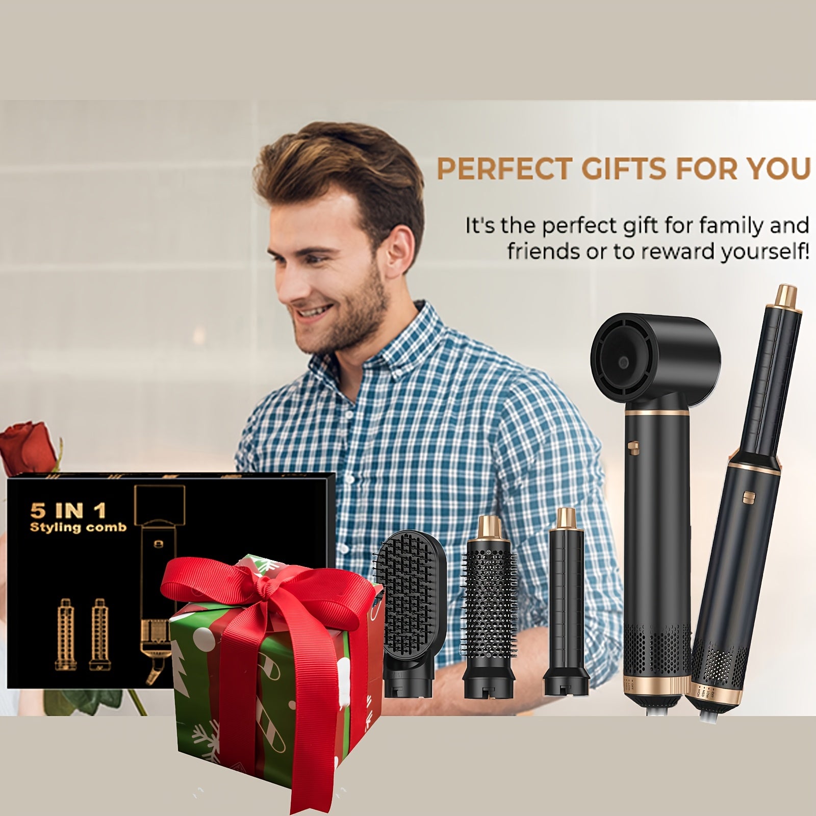 5-in-1 Air Styling Tool for Hair Blow Dryer Straightener Curling Volume