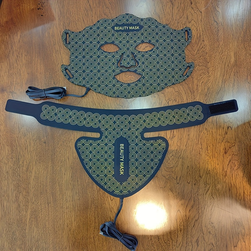 Máscara de silicona LED para rostro y cuello con batería recargable dispositivo de belleza multicolor