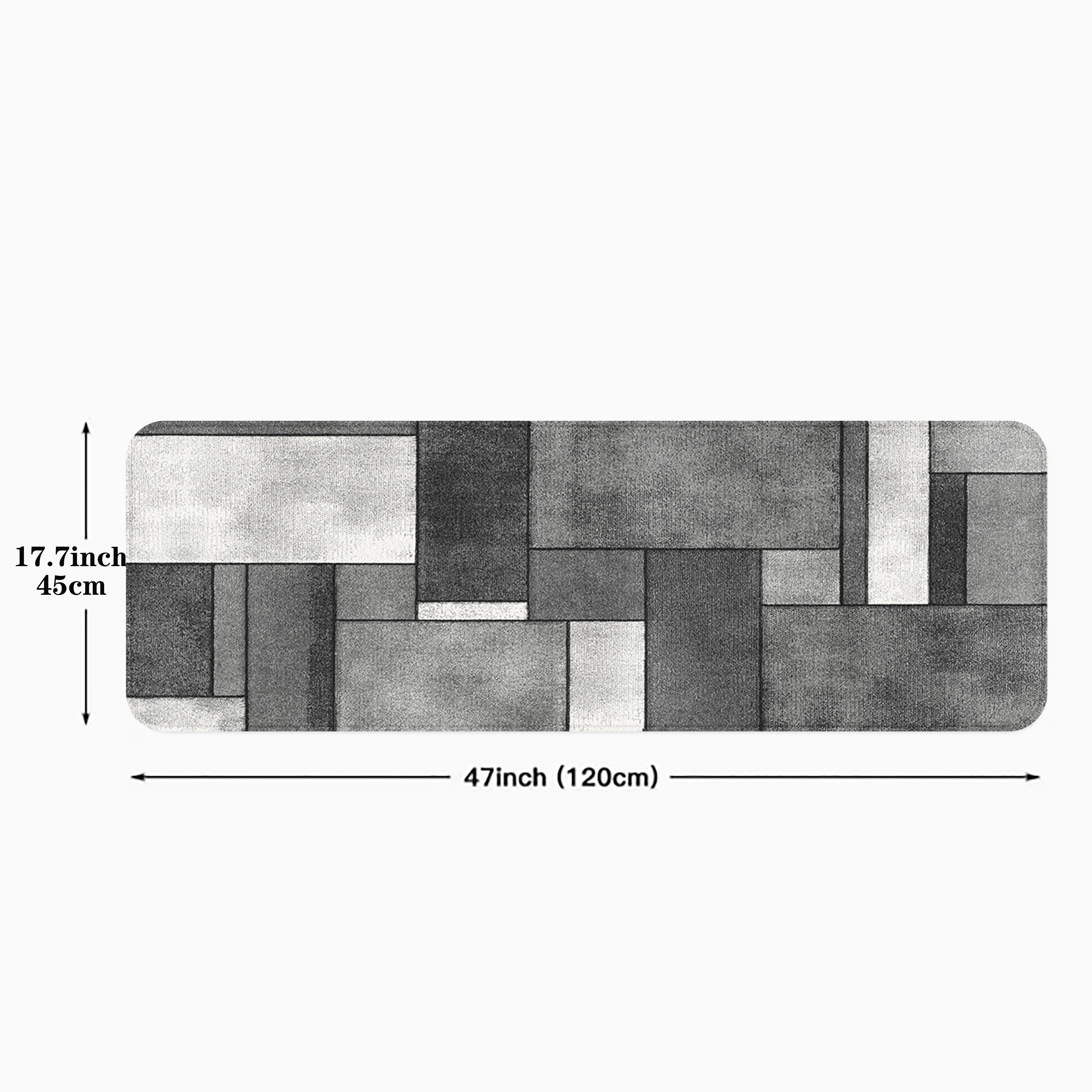 Geometric Print Kitchen Mat Non-Slip Waterproof Oil-Proof Entrance Rug