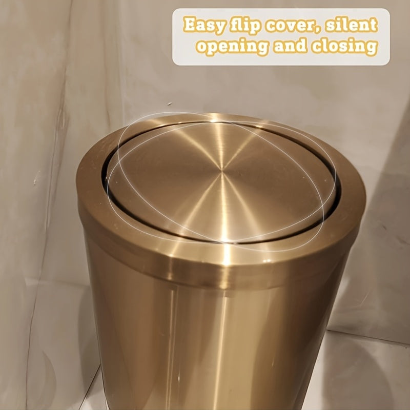 Boshliq bilan zanglamaydigan po'latdan yasalgan axlat qutisi, katta hajmli, oshxona, hammom, mehmonxona uchun