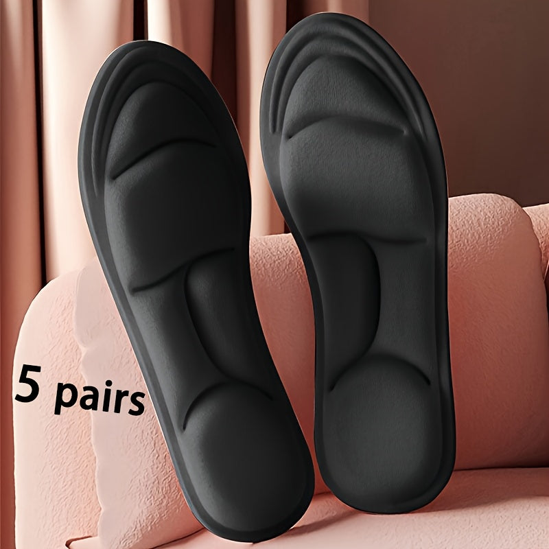 5D massaj insoles to'plami, 5 juftlik, nafas oladigan, shokni yutadigan, qulay poyabzal ichki qismi