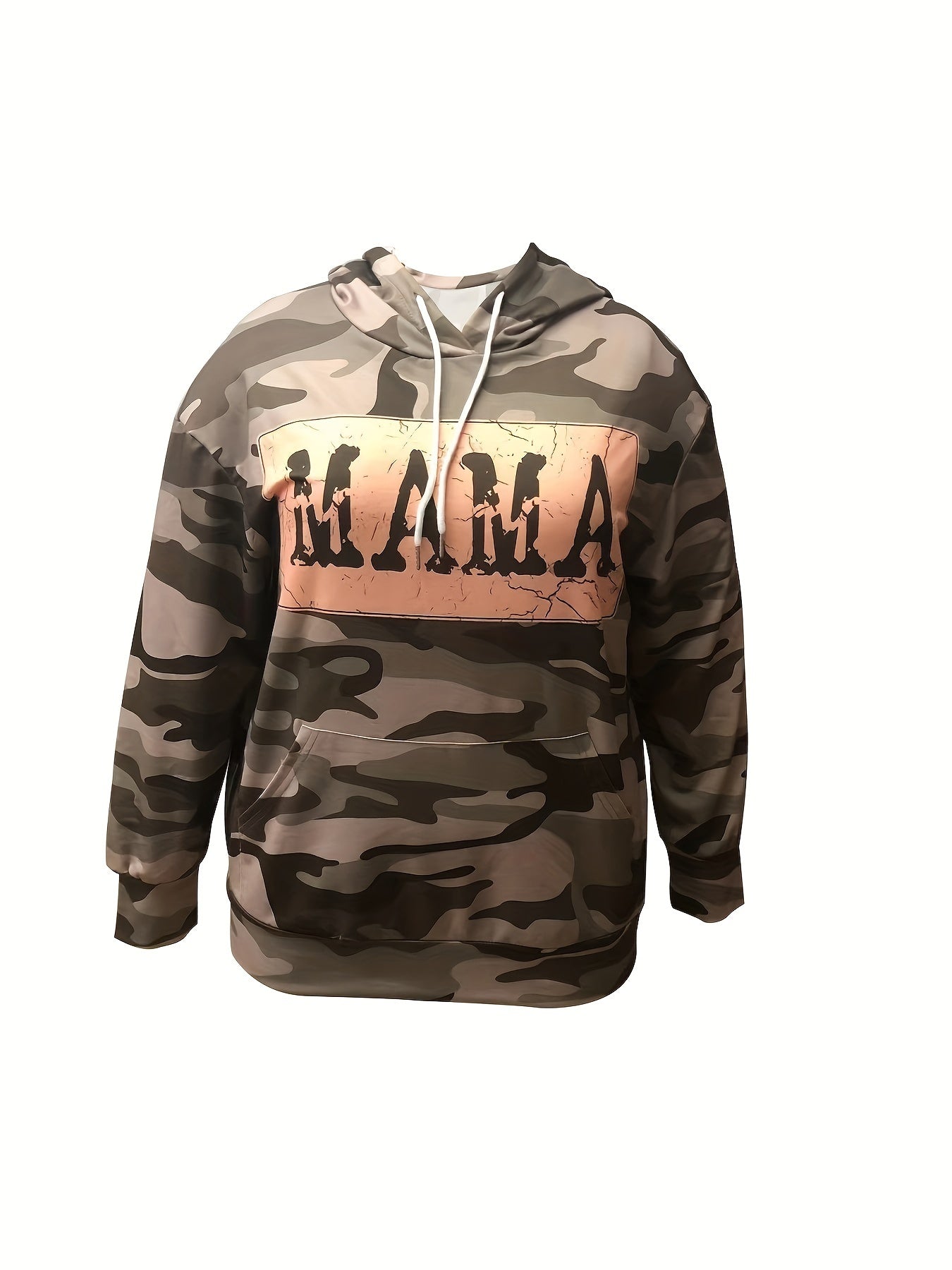 Толстовка оверсайз для женщин больших размеров с камуфляжным леопардовым принтом, универсальная для всех сезонов