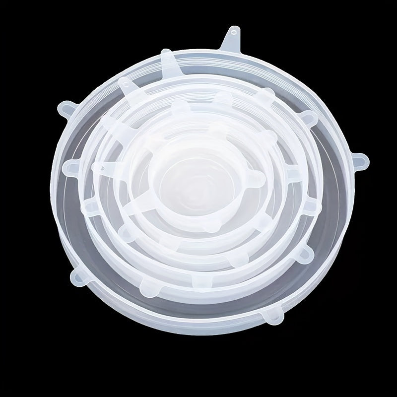 Juego de 6 o 12 tapas de silicona reutilizables en forma de sonrisa para almacenamiento