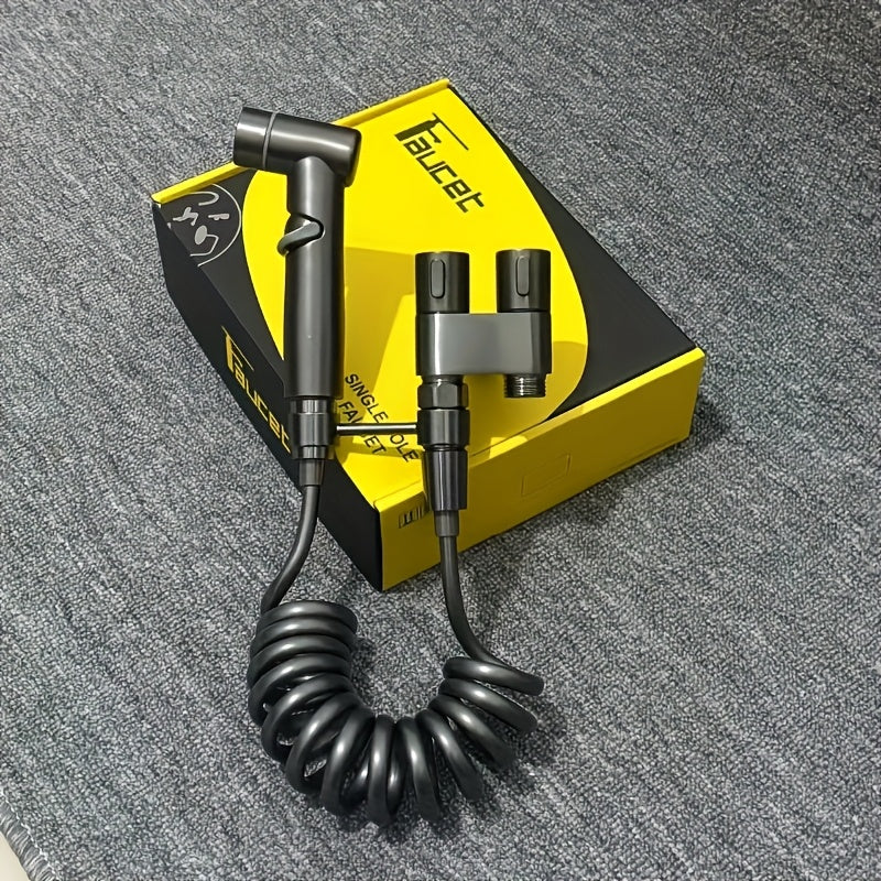 Stainless Steel Handheld Bidet Sprayer Set with Dual Mode Nozzle for Bathroom Cleaning and Toilet Flushing