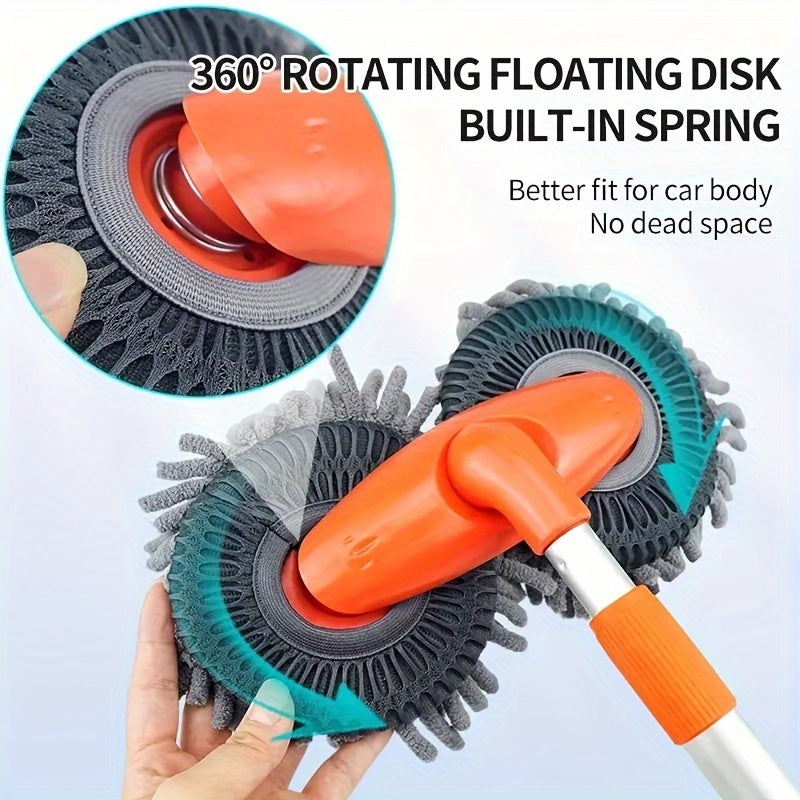 Yorqinlik uchun maxsus cho'tka boshli va teleskopik mop bilan avtomobilni tozalash to'plami