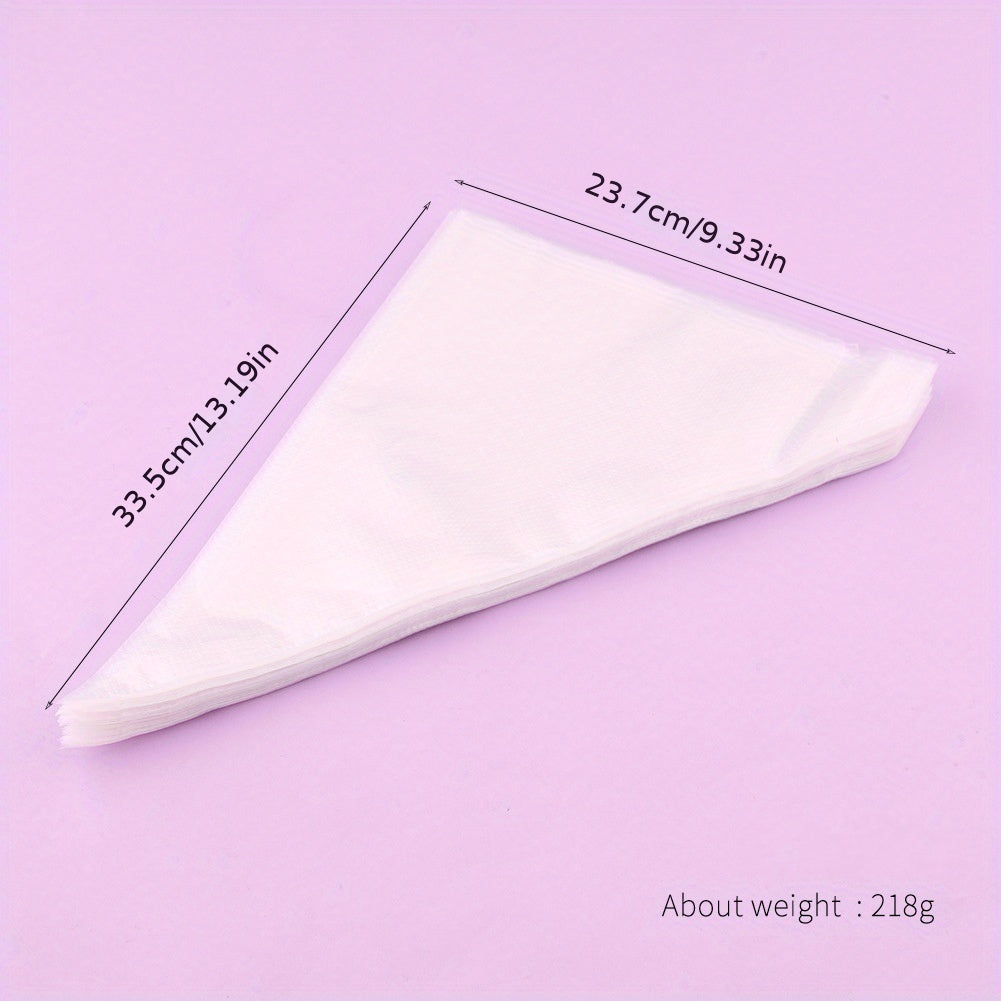 Pack of 100 Thickened Disposable Cream Piping Bags for Baking and Decorating