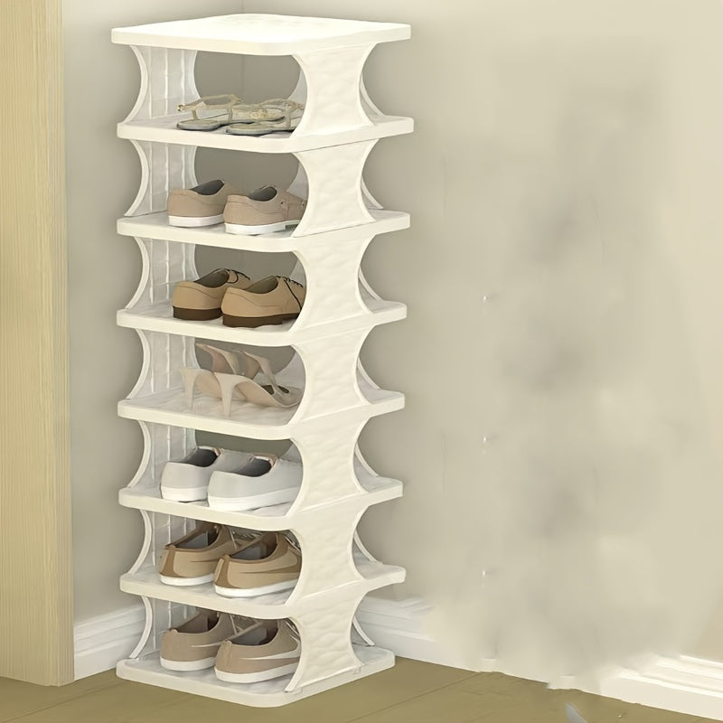 Foldable Shoe Rack 2 Tiers Space-Saving No-Hassle Assembly Entryway Living Room Organizer