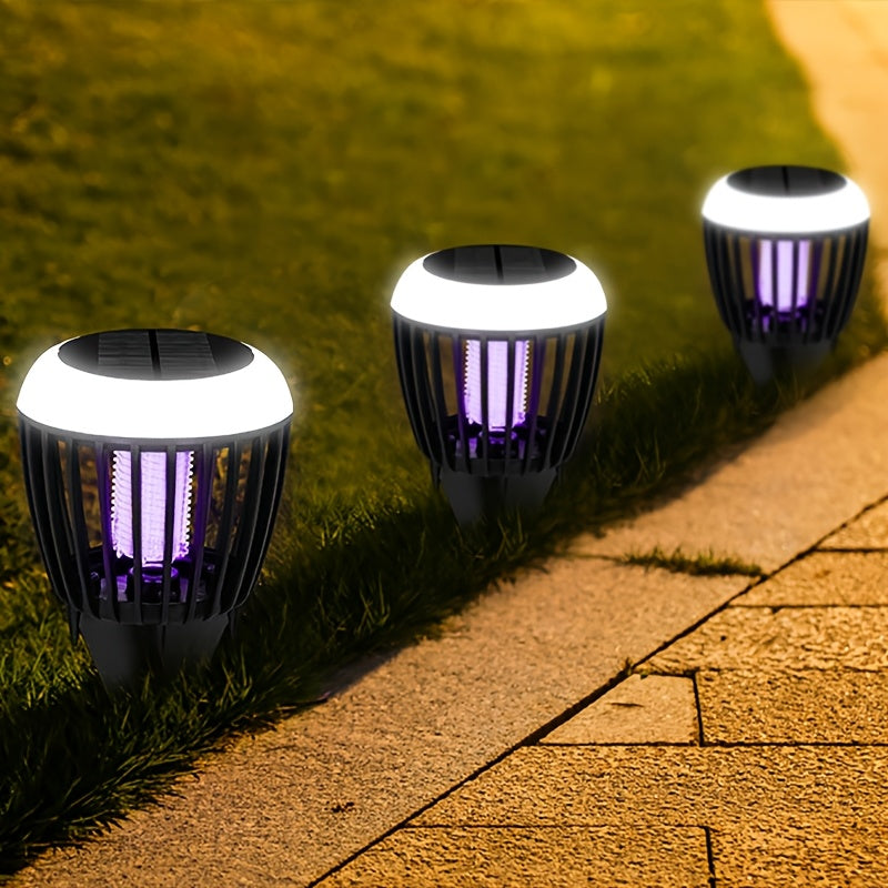 Quyosh energiyali hasharotlarni o‘ldiruvchi UV moskitni o‘ldiruvchi 3-in-1 landshaft yoritgichi