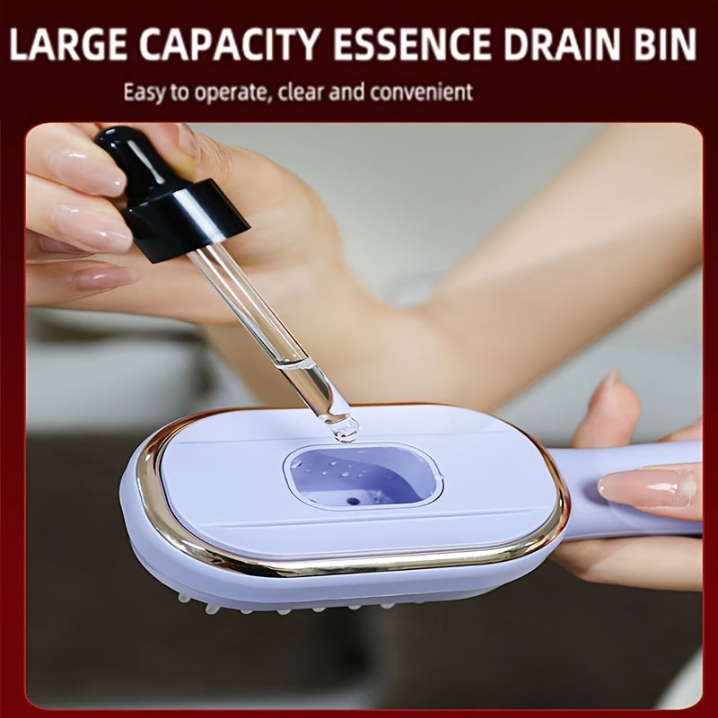 Peine de masaje eléctrico para cuero cabelludo y cuidado del cabello con aplicador de aceite líquido púrpura