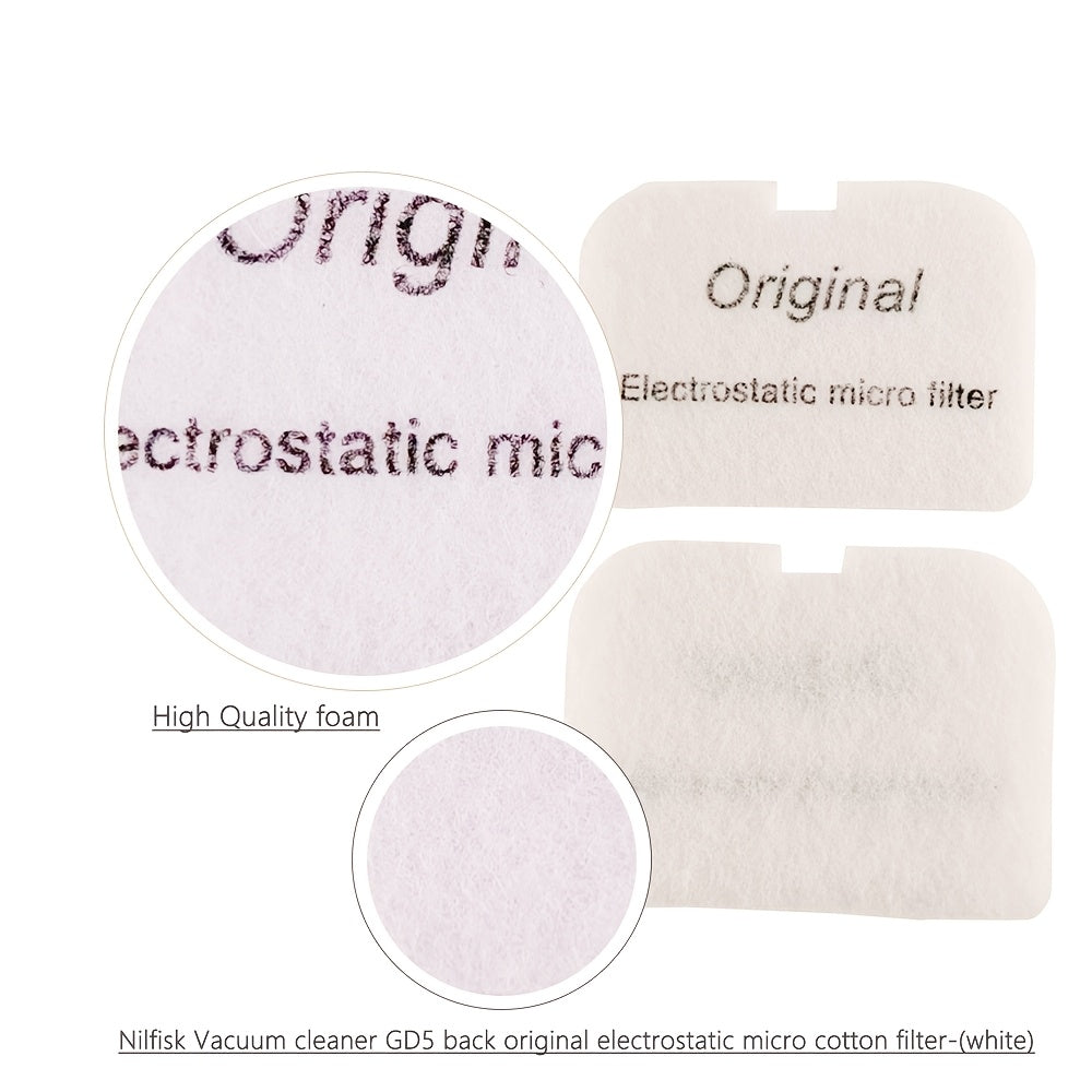 Nilfisk GD5 Ruxsatnomali Modellar uchun 4 ta to'plam Oq Elektrostatik Mikrofiber Chang Filtrlari - Ruxsatnomali Modellar bilan mos keladi