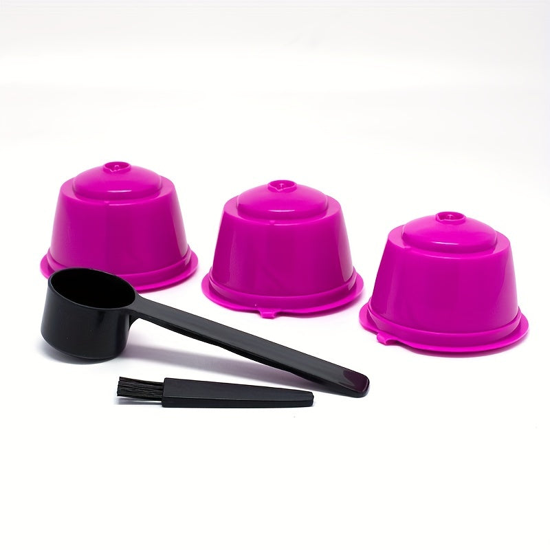3pcs Reusable Coffee Filter Cups for Dolce Gusto Capsules with Brush and Spoon