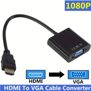 Gold-Plated HDMI to VGA Adapter for Computers Laptops Monitors Projectors HDTVs