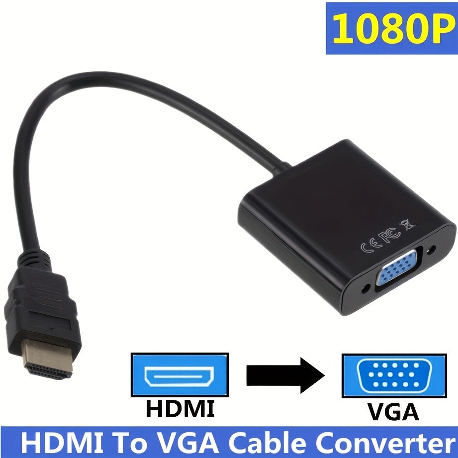 Gold-Plated HDMI to VGA Adapter for Computers Laptops Monitors Projectors HDTVs
