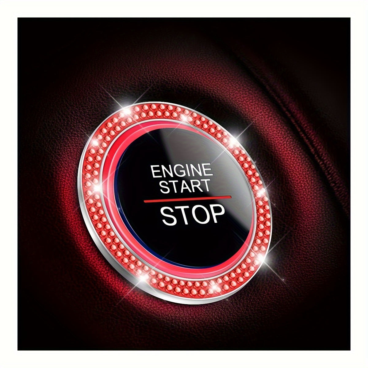 Women Sparkling Car Engine Start Ring Decal Key Ignition Cover Interior Accessories