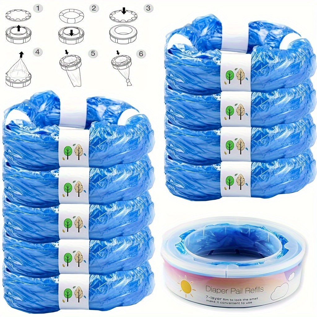 Diaper Refill Bags 9 Pack Compatible With Genie and Munchkin Pails