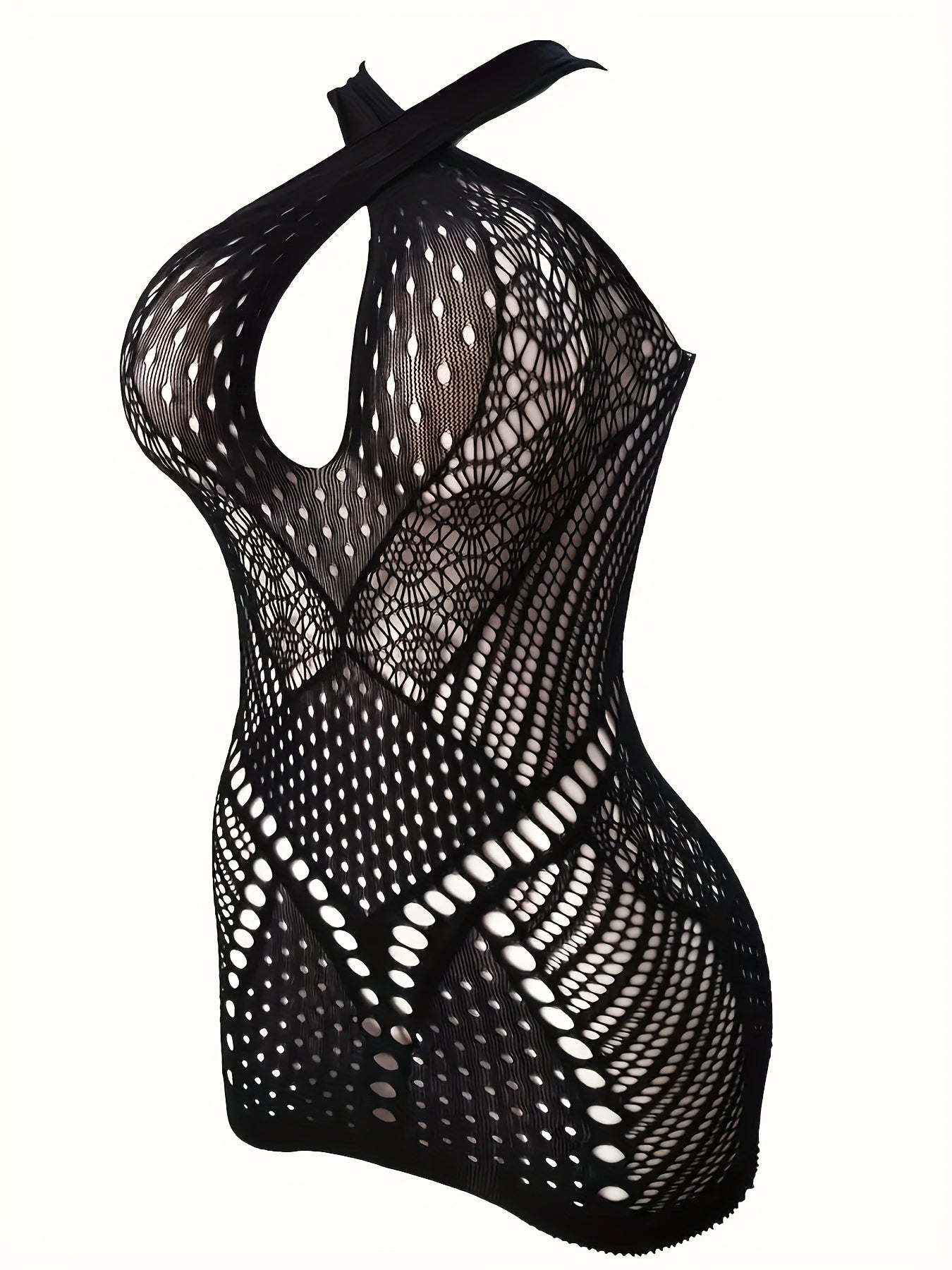 Women's Sheer Dress Hollow Pattern Solid Color Lightweight Bodysuit