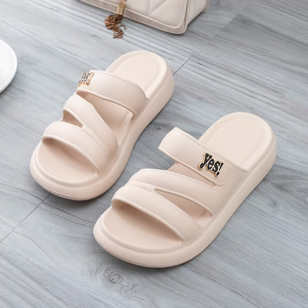 Ayollar uchun oq EVA flip-floplar, sirpanmaydigan, nafas oladigan, kundalik sandallar